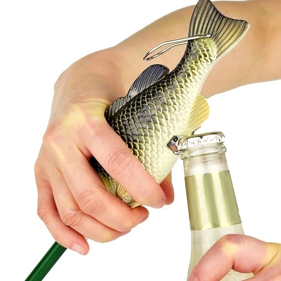 G.E.I. Fish BBQ Spatula with Bottle Opener Stainless Steel Grilling Tool NWT - Picture 1 of 7